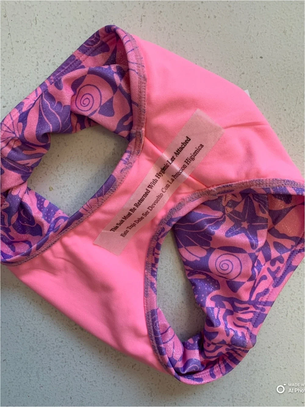 Cat & Jack Girl’s Large Pink & Purple Bikini Set + Coverup Shorts NWT Beach